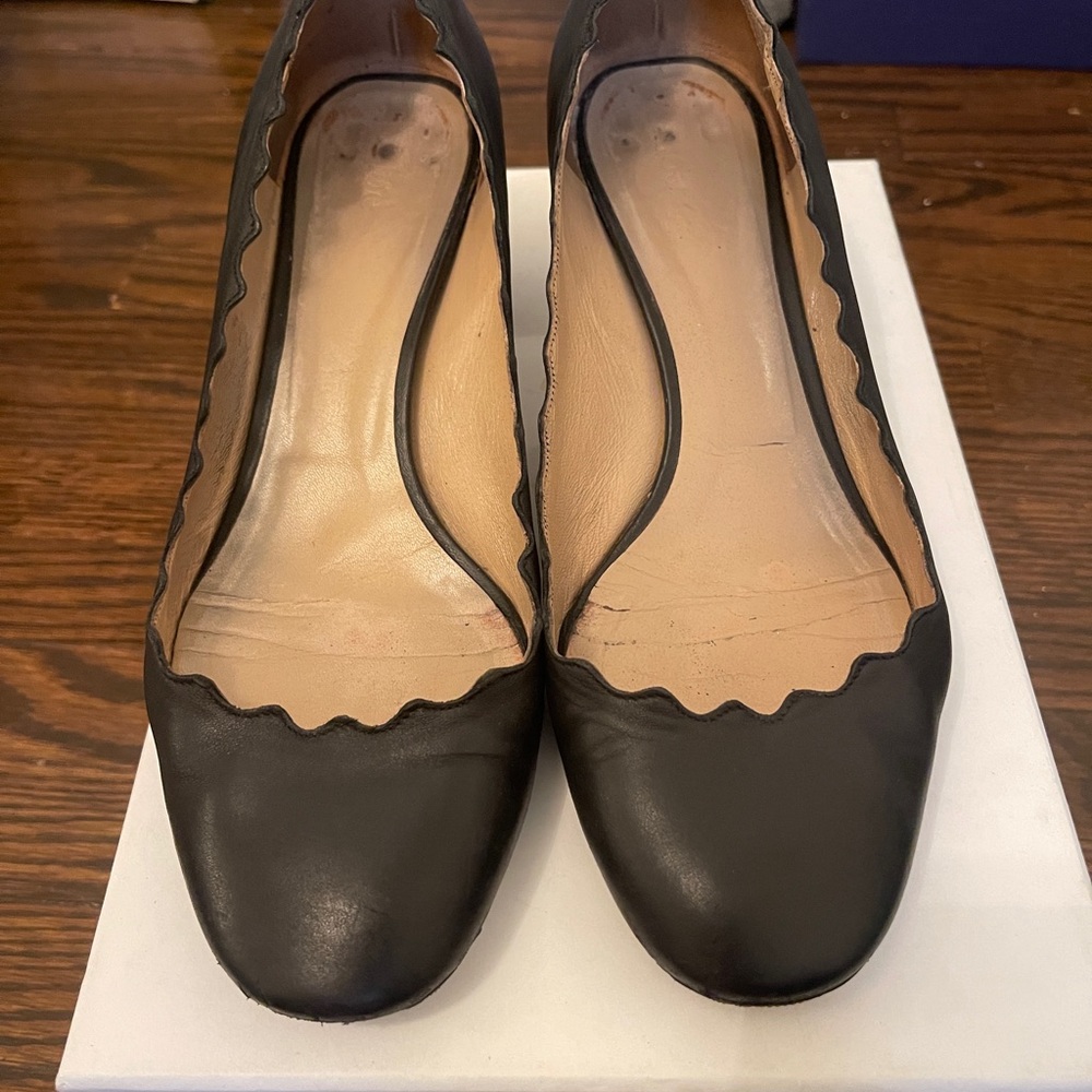 Chloe Black Scalloped Women's Shoes